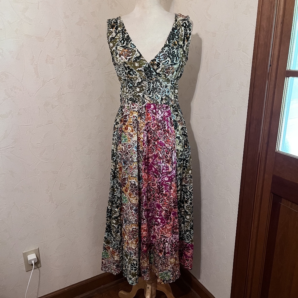 Jane Ashley  Sleeveless V-Neck A-Line Maxi Dress. M